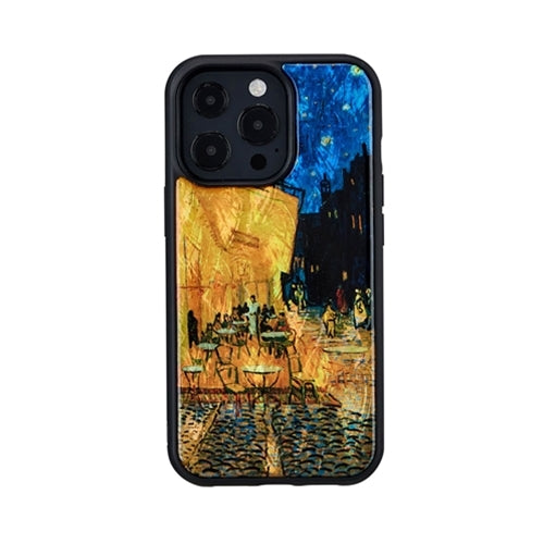 ikins 天然貝ケース for iPhone 13 Pro 夜のカフェテラス I21070i13P