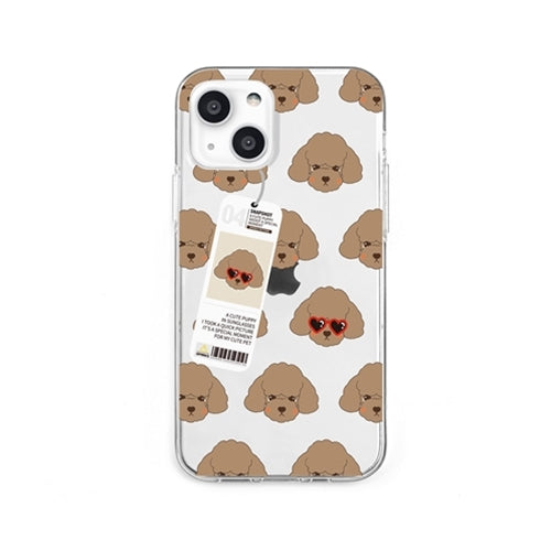 dparks ソフトクリアケース for iPhone 13 mini poodle DS21113i13MN