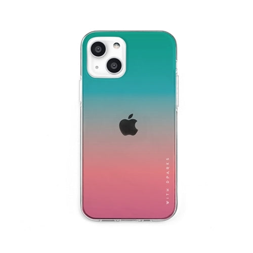 dparks ソフトクリアケース for iPhone 13 mini グラデーション アップルミント DS21115i13MN
