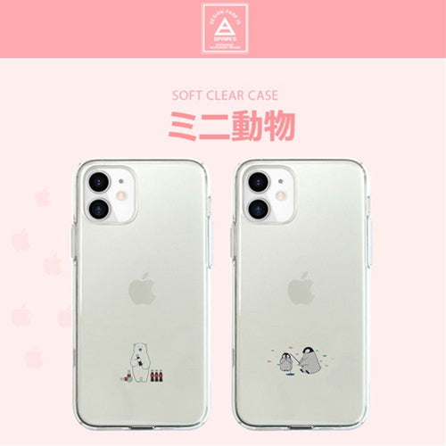 dparks ソフトクリアケース for iPhone 13 mini ミニ動物 ペンギン DS21138i13MN