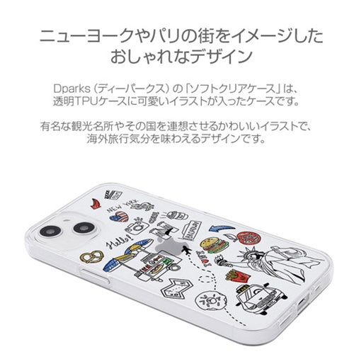 dparks ソフトクリアケース for iPhone 13 I LOVE PARIS DS21153i13