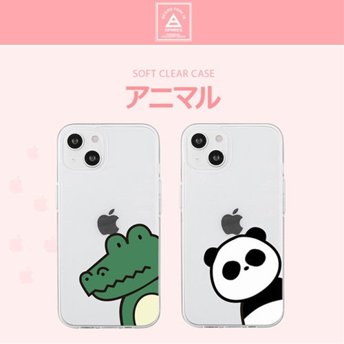 dparks ソフトクリアケース for iPhone 13 パンダ DS21161i13