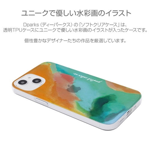 dparks ソフトクリアケース for iPhone 13 Pastel color PINKBLUE DS21166i13