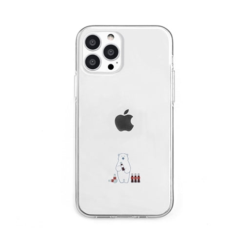 dparks ソフトクリアケース for iPhone 13 Pro ミニ動物 シロクマ DS21203i13P
