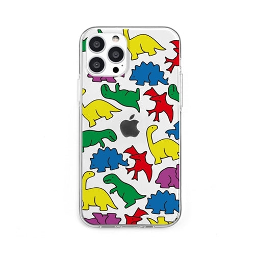 dparks ソフトクリアケース for iPhone 13 Pro カラフルザウルス DS21206i13P