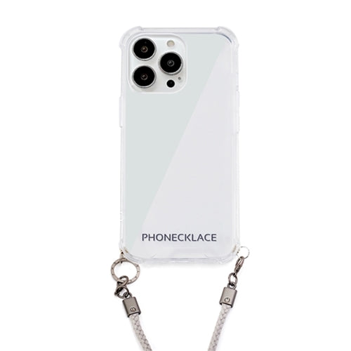 PHONECKLACE ロープショルダーストラップ付きクリアケース for iPhone 13 Pro グレー PN21603i13PGR