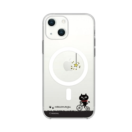 abbi FRIENDS ネコマンジュウMagSafe対応クリアケース for iPhone 13 サイクリング ABF21722i13