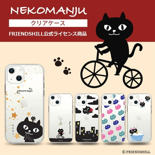 abbi FRIENDS ネコマンジュウソフトクリアケース for iPhone 13 サイクリング ABF21735i13