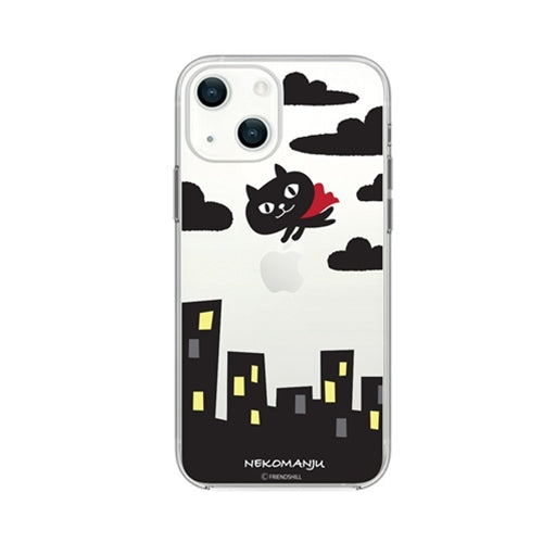 abbi FRIENDS ネコマンジュウソフトクリアケース for iPhone 13 赤いマント ABF21736i13