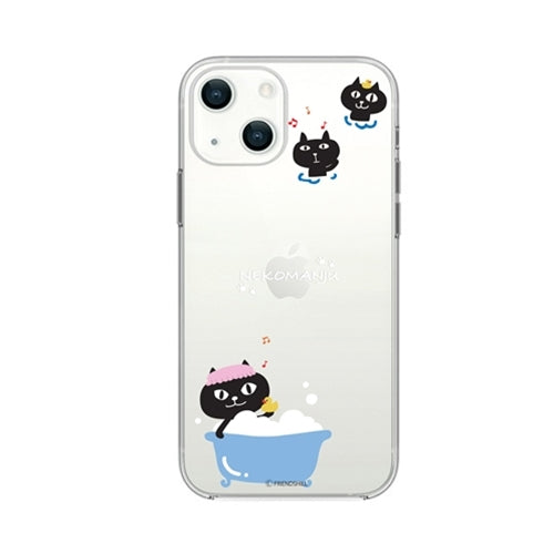 abbi FRIENDS ネコマンジュウソフトクリアケース for iPhone 13 バスタイム ABF21738i13