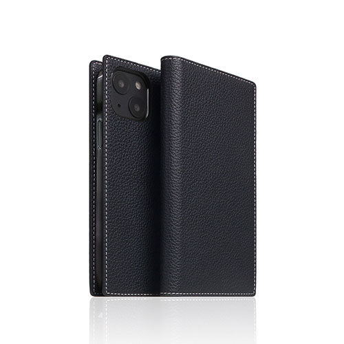 SLG Design Full Grain Leather Case for iPhone 13 mini 手帳型ケース ブラックブルー SD22100i13MNBB