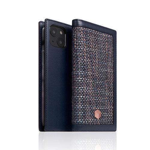 SLG Design Edition Calf Skin Leather Diary for iPhone 13 手帳型ケース ネイビー SD22116i13NV