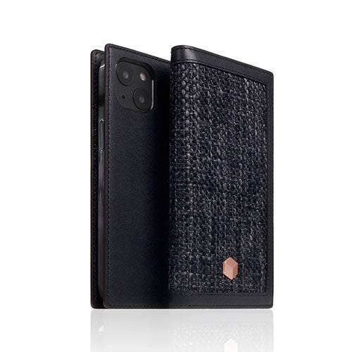 SLG Design Edition Calf Skin Leather Diary for iPhone 13 手帳型ケース ブラック SD22117i13BK