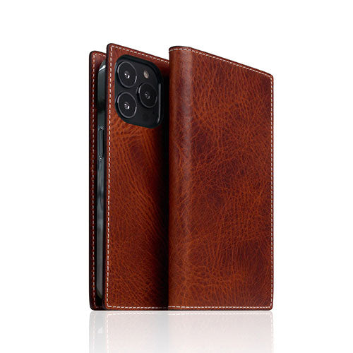 SLG Design Badalassi Wax case for iPhone 13 Pro 手帳型ケース ブラウン SD22120i13PBR