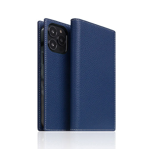 SLG Design Full Grain Leather Case for iPhone 13 Pro 手帳型ケース ネイビーブルー SD22128i13PNB