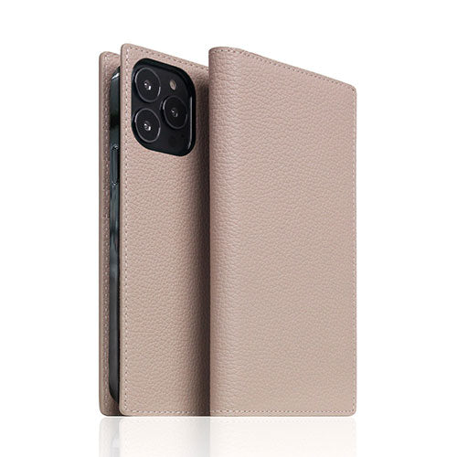 SLG Design Full Grain Leather Case for iPhone 13 Pro Max 手帳型ケース ライトクリーム SD22138i13PMLC