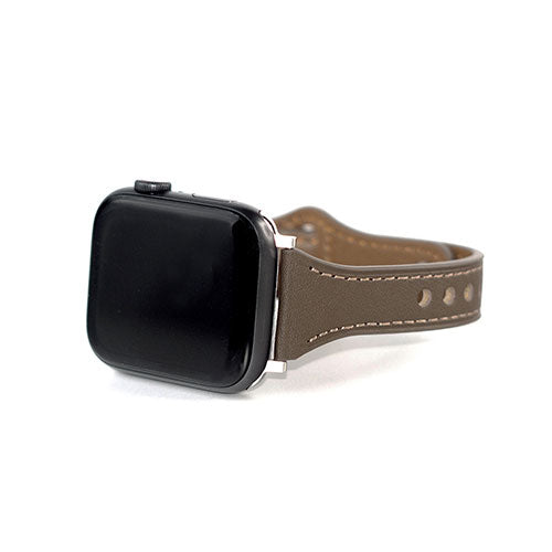 WEARPLANET Slim Line フラット本革バンド for Apple Watch 45/44/42mm スモーキーブラウン WP23209AWWM