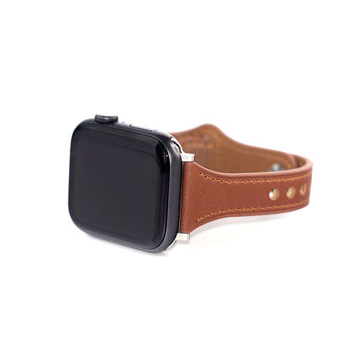 WEARPLANET Slim Line フラット本革バンド for Apple Watch 41/40/38mm メープルブラウン  WP23215AWAM