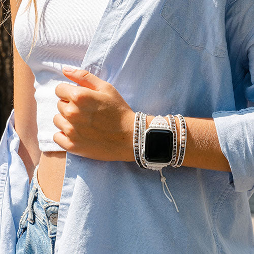 CAPE DIABLO Apple Watch用バンド ホワイトラブラドライト for Apple Watch 38-45mm Mサイズ CD23470AW