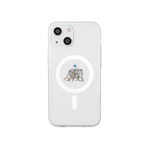 AKAN MagSafe対応クリアケース for iPhone 14 恋のものがたり 背面カバー型 AK23485i14