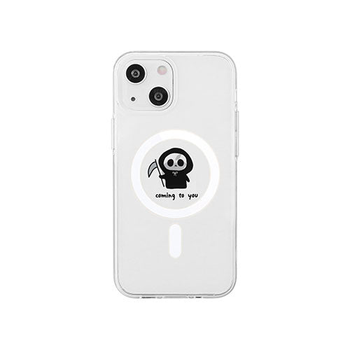 AKAN MagSafe対応クリアケース for iPhone 14 ちび死神 背面カバー型 AK23486i14