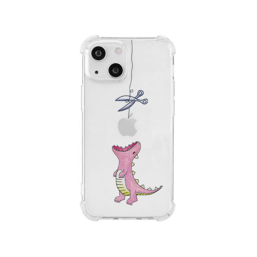 AKAN ソフトタフケース for iPhone 14 はらぺこザウルス ピンク 背面カバー型 AK23492i14