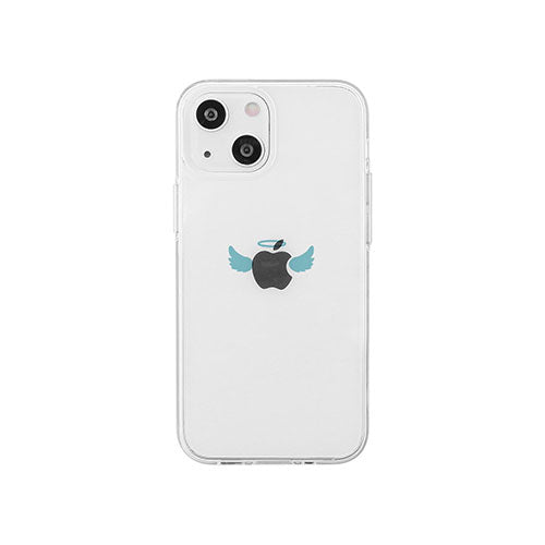 AKAN ソフトクリアケース for iPhone 14 天使 背面カバー型 AK23508i14