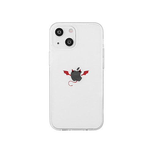 AKAN ソフトクリアケース for iPhone 14 悪魔 背面カバー型 AK23509i14