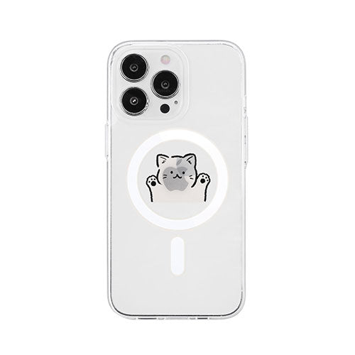 AKAN MagSafe対応クリアケース for iPhone 14 Pro ネコちゃん 背面カバー型 AK23518i14P
