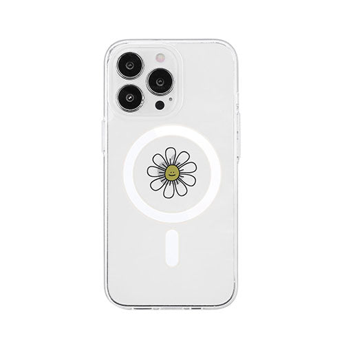 AKAN MagSafe対応クリアケース for iPhone 14 Pro デイジー 背面カバー型 AK23521i14P