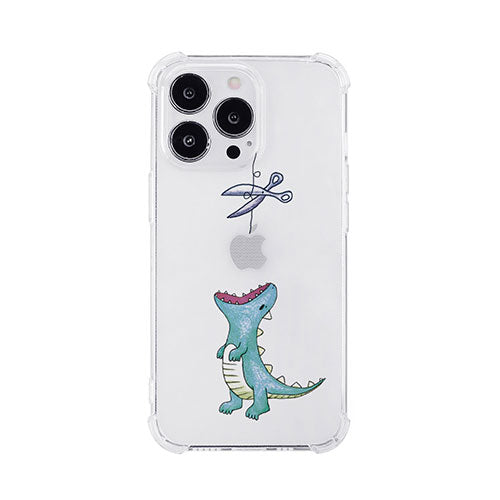 AKAN ソフトタフケース for iPhone 14 Pro はらぺこザウルス グリーン 背面カバー型 AK23525i14P