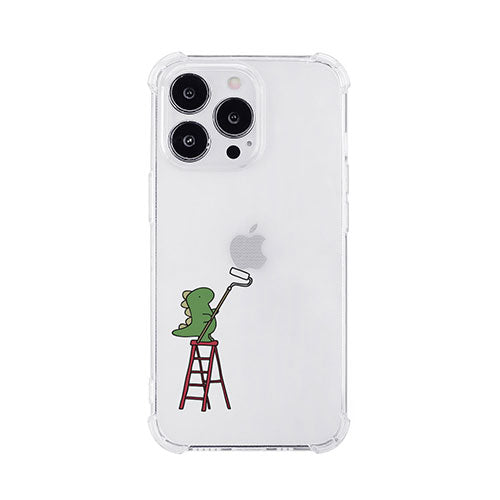 AKAN ソフトタフケース for iPhone 14 Pro ペインティング グリーン 背面カバー型 AK23529i14P