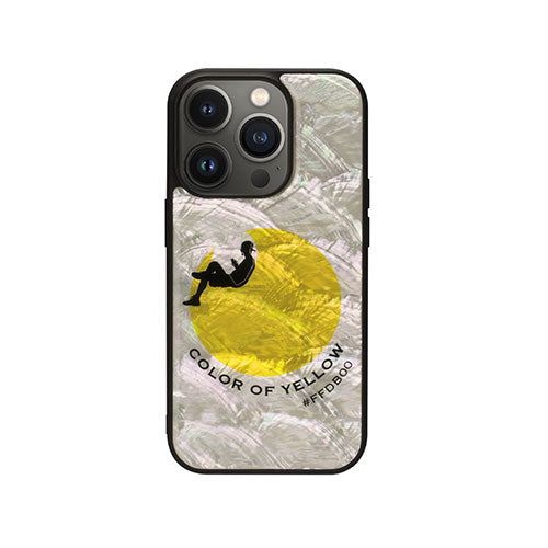 ikins 天然貝ケース for iPhone 14 Pro Sunset Yellow 背面カバー型 I23585i14P