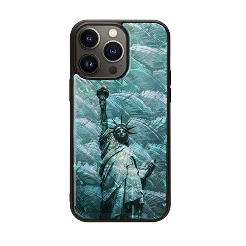ikins 天然貝ケース for iPhone 14 Pro Max 自由の女神 背面カバー型 I23607i14PM