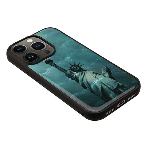 ikins 天然貝ケース for iPhone 14 Pro Max 自由の女神 背面カバー型 I23607i14PM