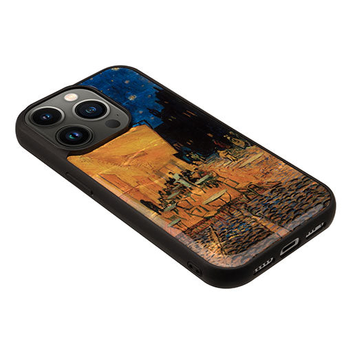 ikins 天然貝ケース for iPhone 14 Pro Max 夜のカフェテラス 背面カバー型 I23609i14PM