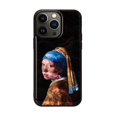 ikins 天然貝ケース for iPhone 14 Pro Max 真珠の耳飾りの少女 背面カバー型 I23611i14PM