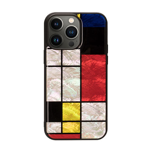 ikins 天然貝ケース for iPhone 14 Pro Max Mondrian 背面カバー型 I23613i14PM