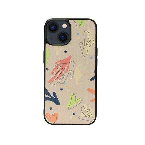 Man & Wood 天然木ケース for iPhone 14 Botanik Touch 2 背面カバー型 I23617i14
