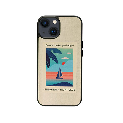 Man & Wood 天然木ケース for iPhone 14 Vintage Summer 背面カバー型 I23618i14