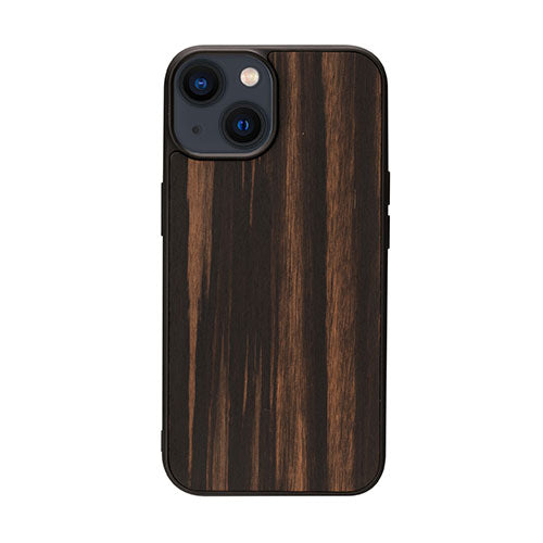 Man & Wood 天然木ケース for iPhone 14 Plus Ebony  背面カバー型 I23638i14M