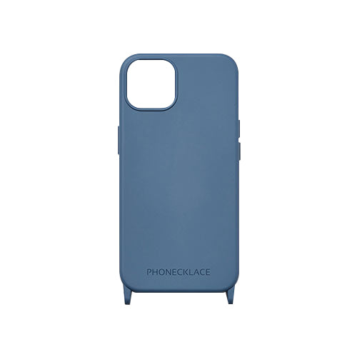 PHONECKLACE ストラップホール付きシリコンケース for iPhone 14 ティールブルー 背面カバー型 PN23870i14BL