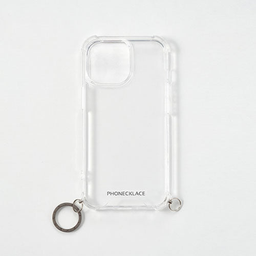 PHONECKLACE ロープショルダーストラップ付きクリアケース for iPhone 14 Pro ネイビー 背面カバー型 PN23876i14PNV