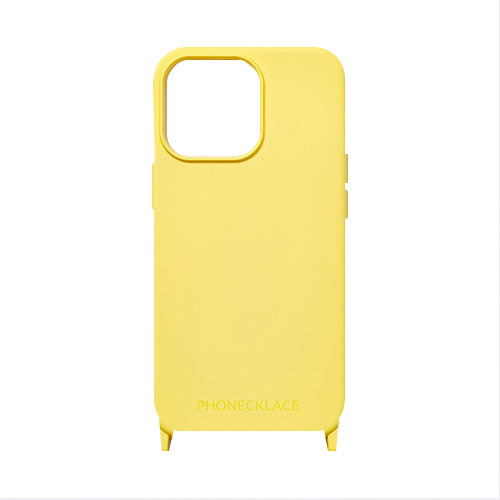 PHONECKLACE ストラップホール付きシリコンケース for iPhone 14 Pro Max イエロー 背面カバー型 PN23921i14PMYL