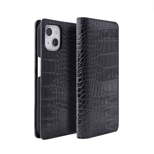 abbi SIGNATURE LIPARI イタリアンレザーダイアリーケース for iPhone 14 ブラック 手帳型 ABS24056i14BK