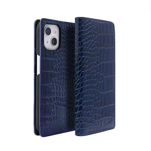 abbi SIGNATURE LIPARI イタリアンレザーダイアリーケース for iPhone 14 ネイビー 手帳型 ABS24057i14NV