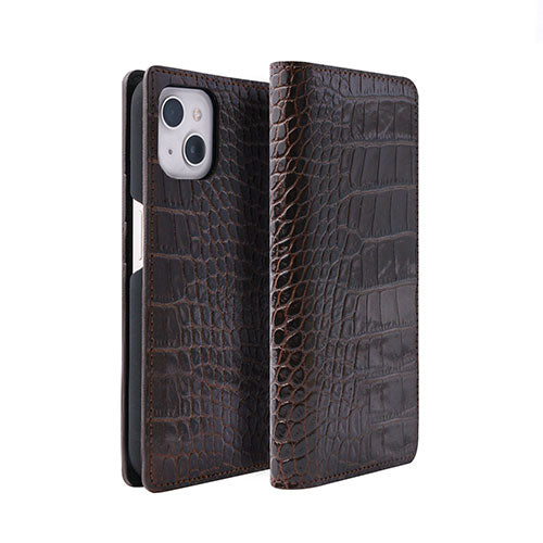 abbi SIGNATURE LIPARI イタリアンレザーダイアリーケース for iPhone 14 ダークブラウン 手帳型 ABS24058i14DB