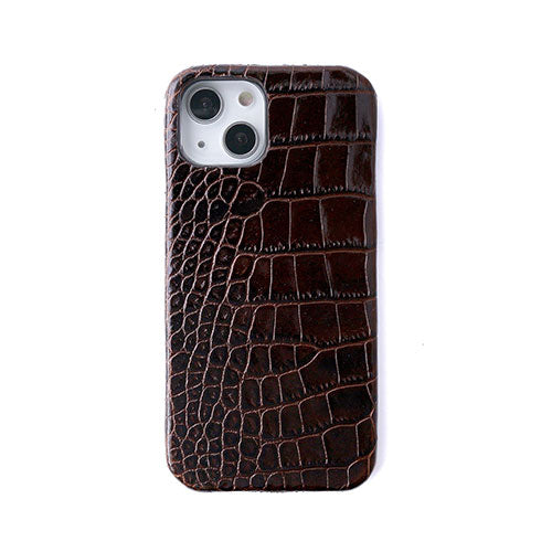 abbi SIGNATURE LIPARI イタリアンレザーバックカバー for iPhone 14 ダークブラウン 背面カバー型 ABS24061i14DB