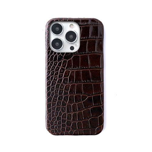 abbi SIGNATURE LIPARI イタリアンレザーバックカバー for iPhone 14 Pro Max ダークブラウン 背面カバー型 ABS24095i14PMDB
