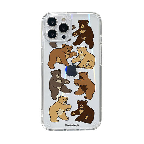 BOOGIE WOOGIE オーロラケース for iPhone 14 Pro BEAR×BEAR 背面カバー型 BW24114i14P